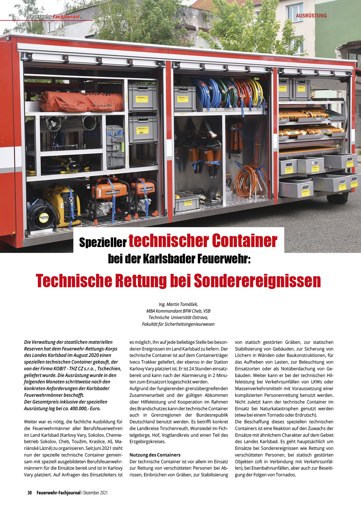Technischer Rettungs Container FW Karlsbad