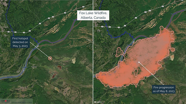 Hilfe aus dem Weltraum unterstützt Waldbrandbekämpfung