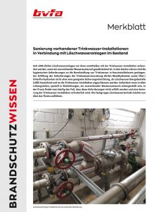 Cover bvfa Merkblatt Sanierung von Trinkwasser Installationen