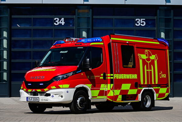 Neues Vorauslöschfahrzeug auf der Feuerwache 5. Bild: Feuerwehr München