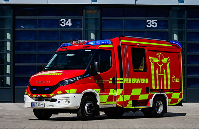 Neues Vorauslöschfahrzeug auf der Feuerwache 5. Bild: Feuerwehr München
