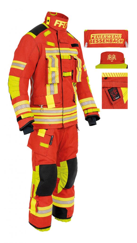 Schutzanzug von GoodPRO: Fire Shark HuPF der Feuerwehr Bessenbach. 