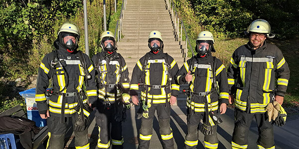 Teilnehmer der Feuerwehr Ense, Löschgruppe Hünningen am Schanzenlauf Oberstdorf
