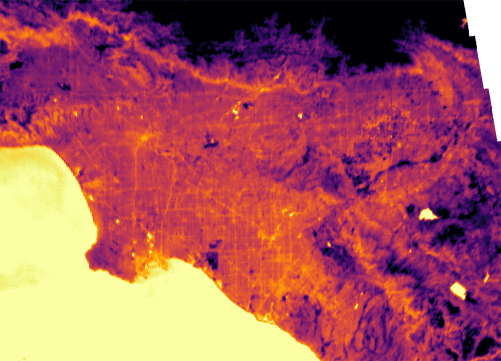Los Angeles thermal infrared map