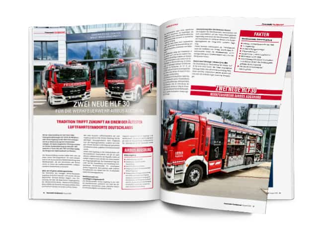 Zwei neue HLF 30 für die Werkfeuerwehr Airbus Augsburg 2 Photorealistic Magazine MockUp HLF30 s