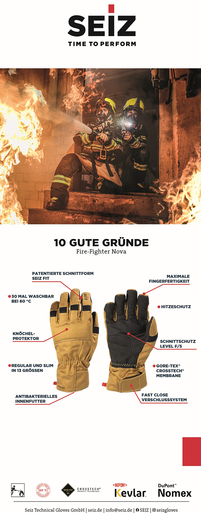 Seiz präsentiert Spezialhandschuhe für jeden Einsatz auf der INTERSCHUTZ 2026 - Vorbeikommen und probieren! 5 SEIZ INTERSCHUTZ 2026