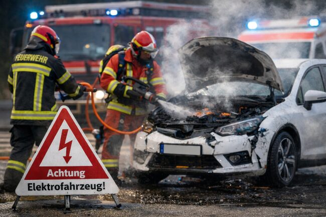 Sichere Lösch- und Rettungsarbeiten an Elektrofahrzeugen