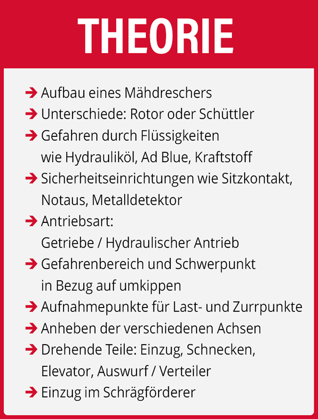 Technische Hilfeleistung Mähdrescher Theorie