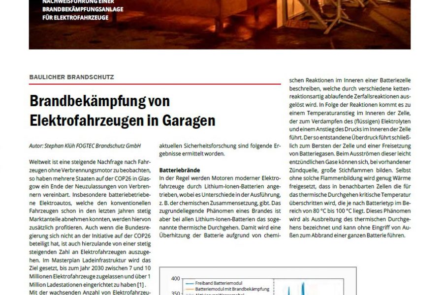 Brandbekämpfung Elektroautos in der Garage