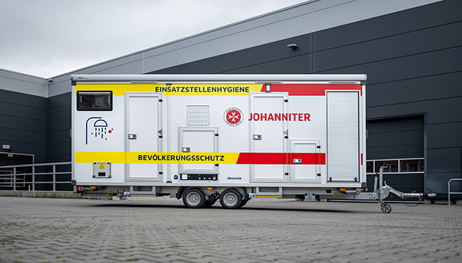 deconta rescue – Systemlösungen für Dekontamination und Einsatzstellenhygiene 5 decon Anhänger KatS