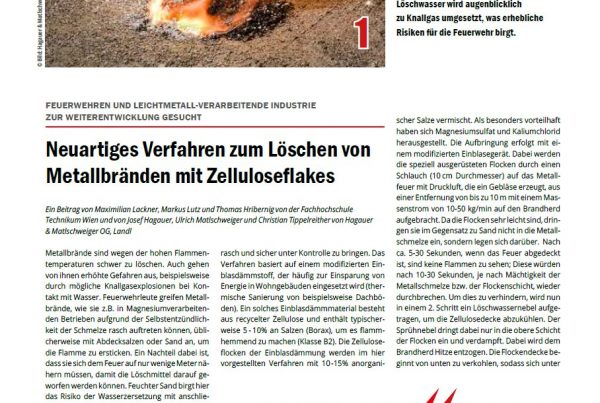 metallbrand feuerwehr löschen