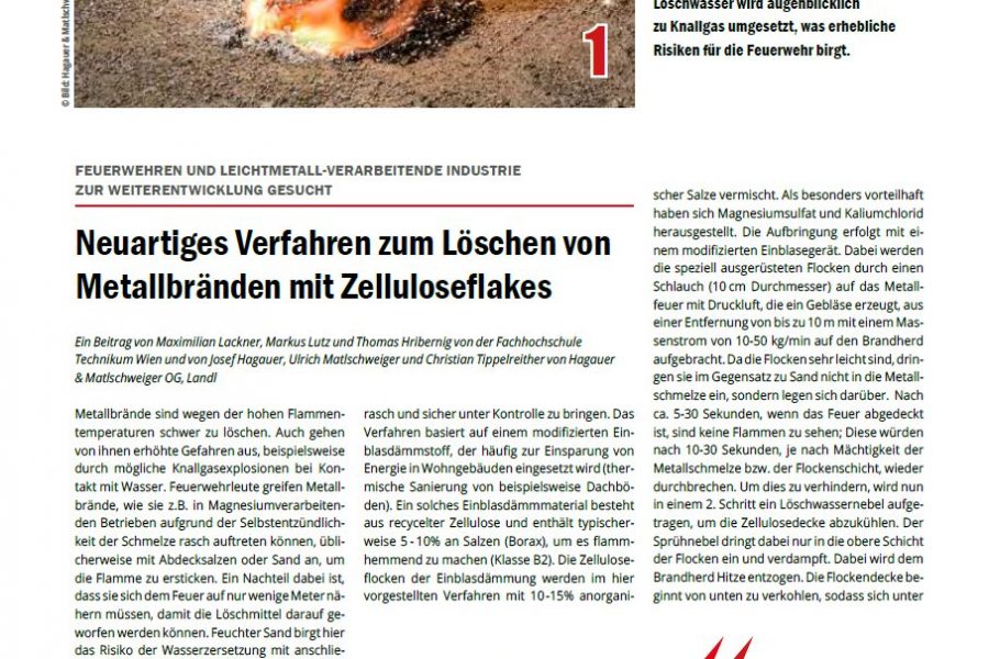 metallbrand feuerwehr löschen